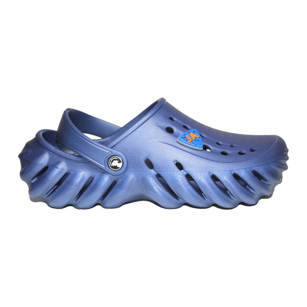 Profesionálne lekárske dreváky, tmavomodré, vyrobené z EVA peny, Crocs - pánsky model, s aplikovanými detailmi