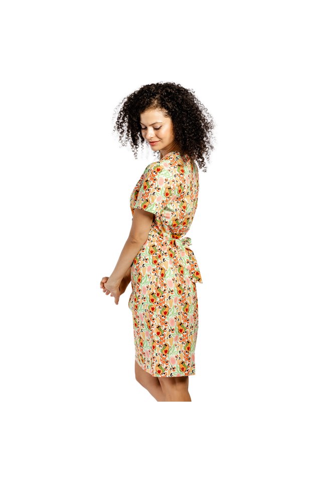 Zdravotné slnečné šaty Yago so zapínaním na šnúrku vzadu a dvoma našitými vreckami